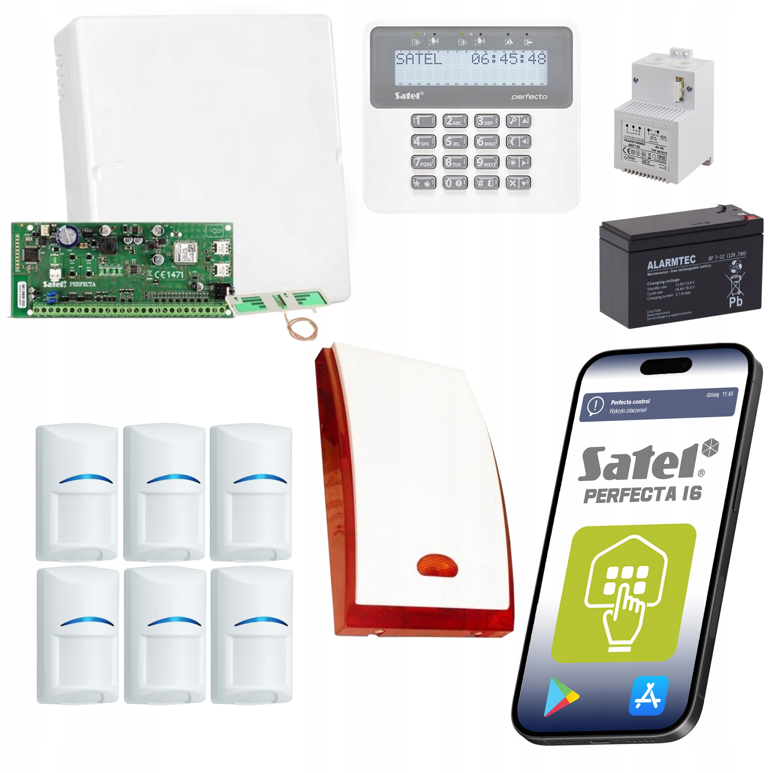 System Alarmowy Do Domu Profesjonalny Alarm Satel 6 Czujniki Pir Bosch Gsm