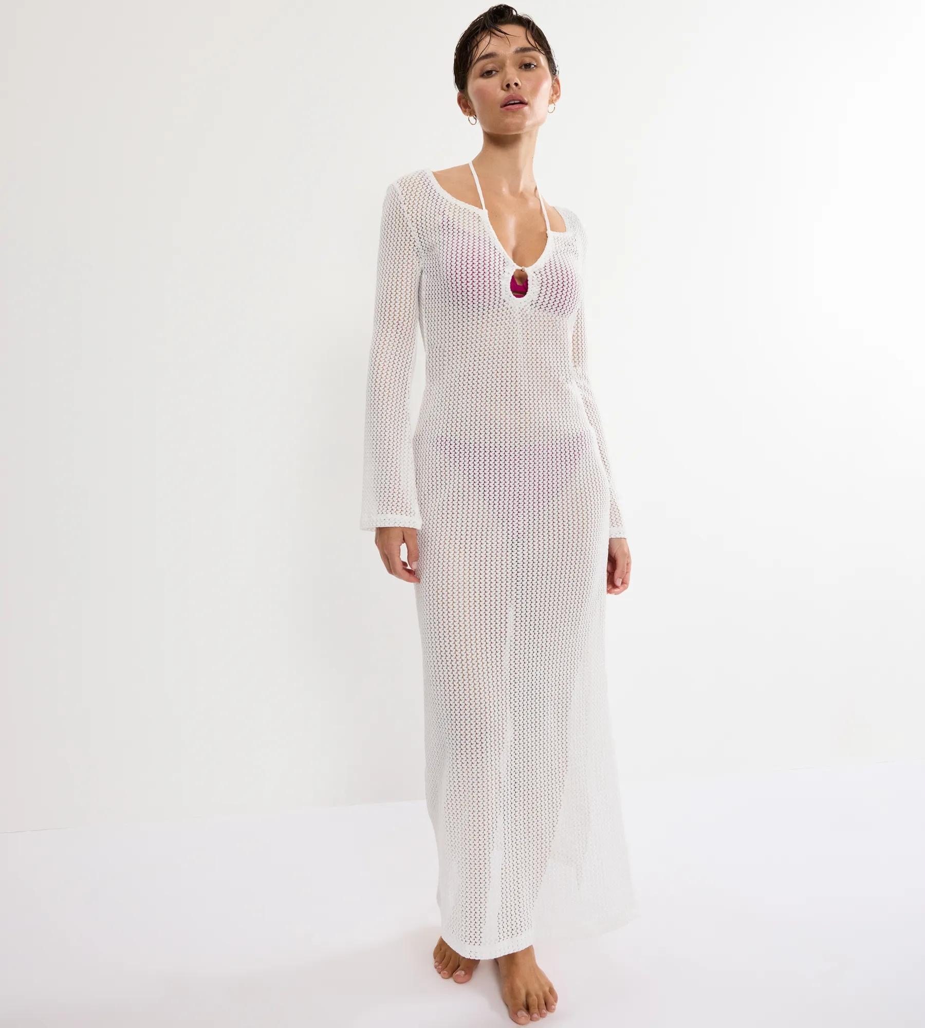 Plážové šaty MyWear Crochet Maxi Lsl 40