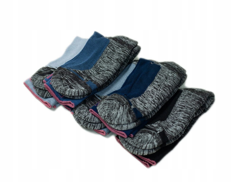 5x Polskie skarpetki TREKKINGOWE sportowe mix kolorów 5-par mocne 43-46 Fason za kostkę