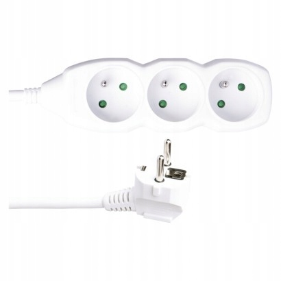 Przedłużacz elektryczny potrójny biały 5m EMOS