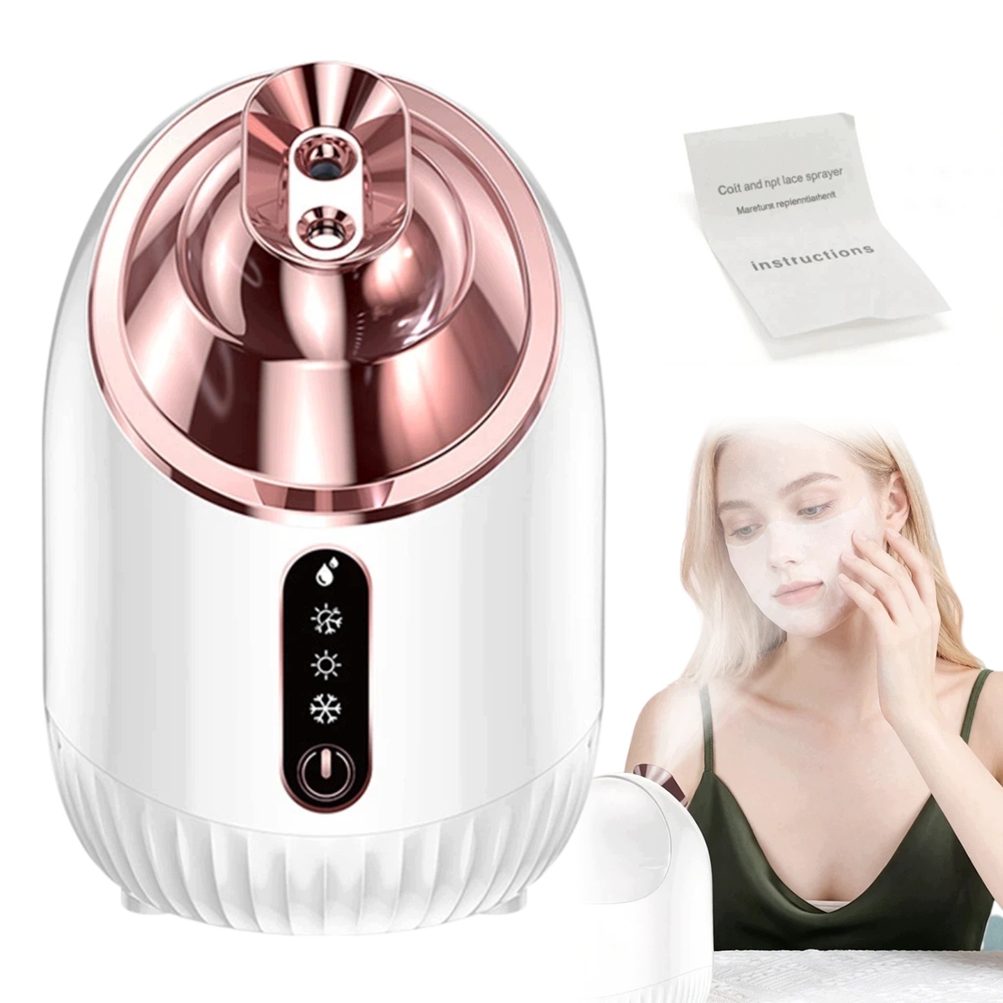 Horká Studená Mlha Iontový Zvlhčovač Obličeje 240 ML Parní Sauna Spa 4V1