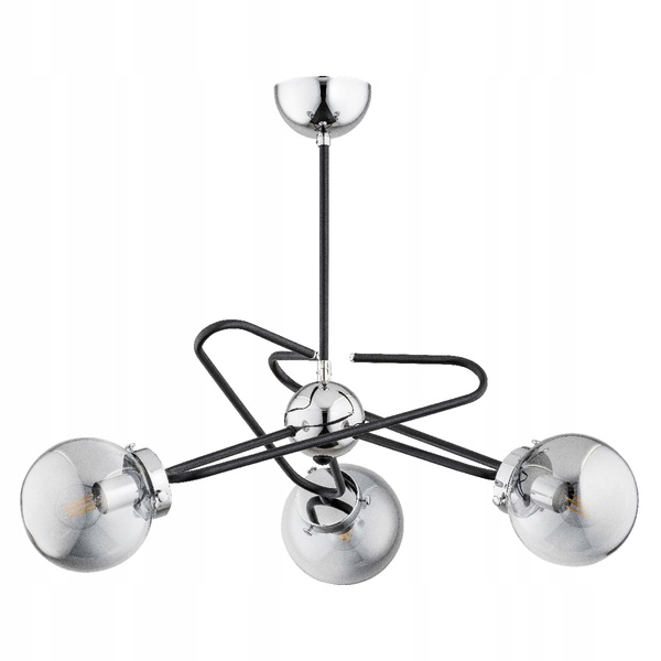 Zakřivené pochodně, stříbrné hlavy Sagito Chrom lampa do ložnice