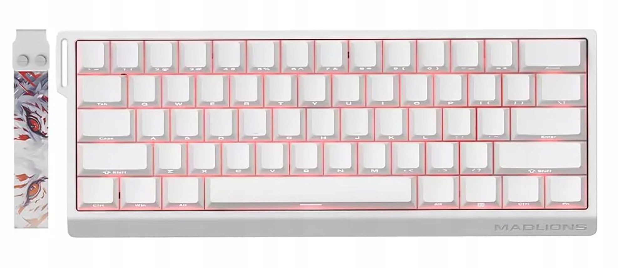 Magnetická mechanická klávesnica Madlion Mad60HE Biela 1000 Hz