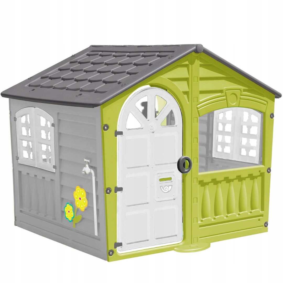 KOLOROWY DOMEK DO ZABAWY DLA DZIECI DO OGRODU ZIELONY Długość 111 cm