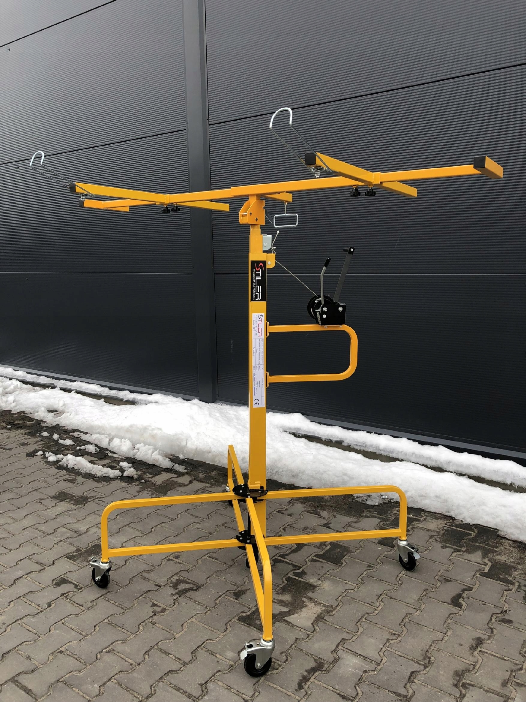 MOCNY STABILNY PODNOŚNIK DO PŁYT KARTONOWO GIPSOWYCH REGIPSÓW 4M 4 NOGI