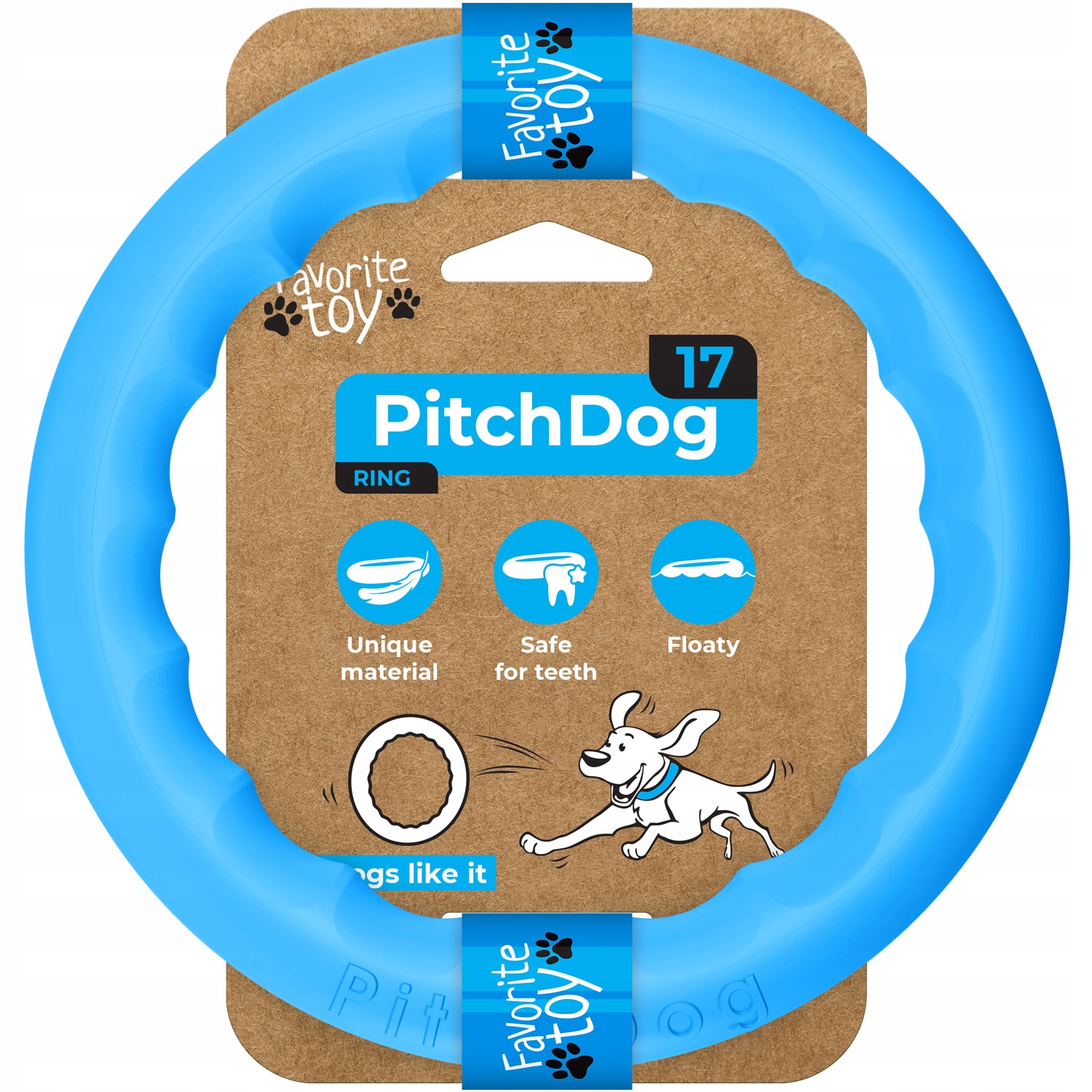 

PitchDog pierścień do aportowania, 17 cm, Błękitny