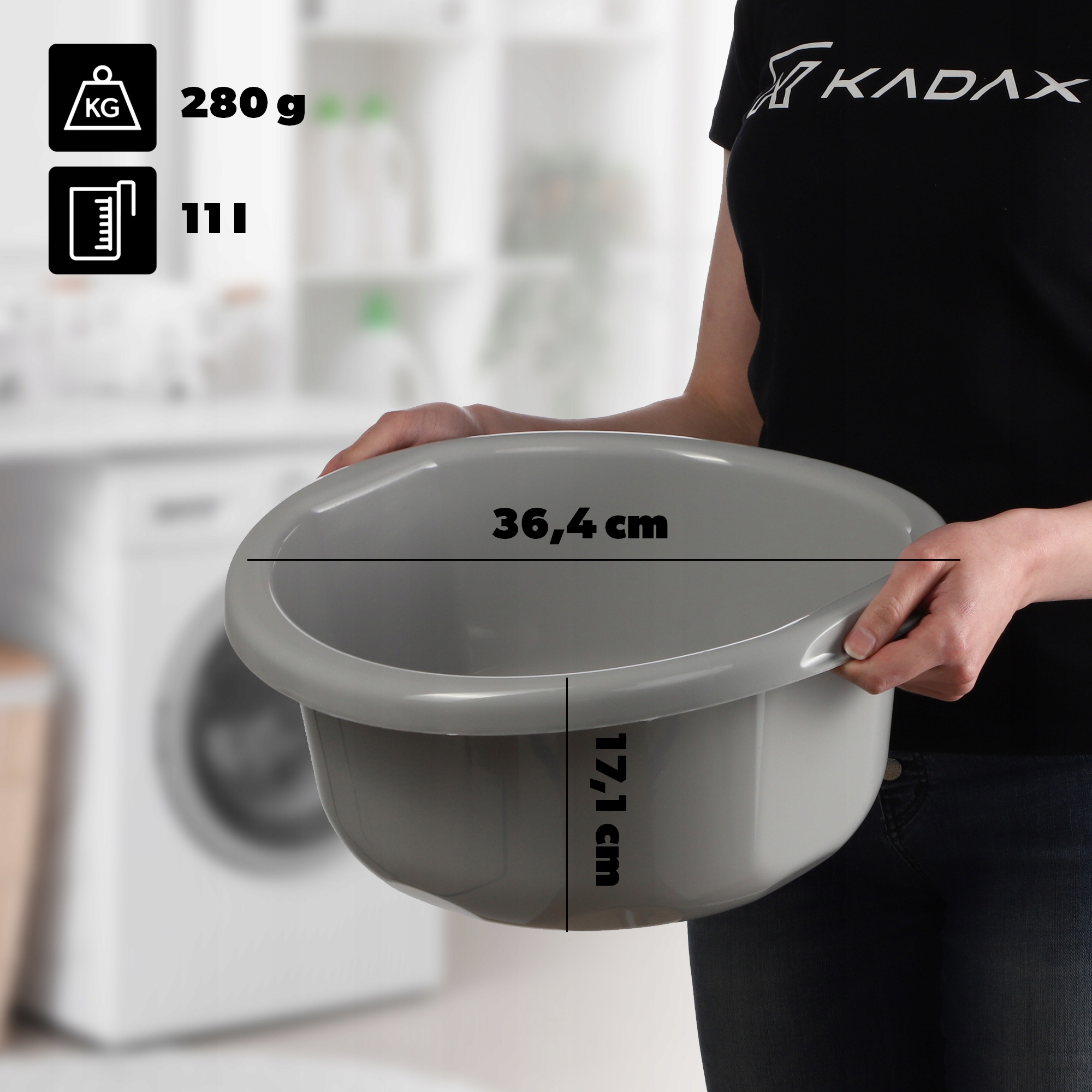 MISKA NA PRANIE 11L OKRĄGŁA MIEDNICA SZARA Kod producenta K7956