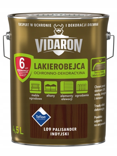 Vidaron Lakierobejca ochronna do drewna 4,5L Palisander Indyjski L09