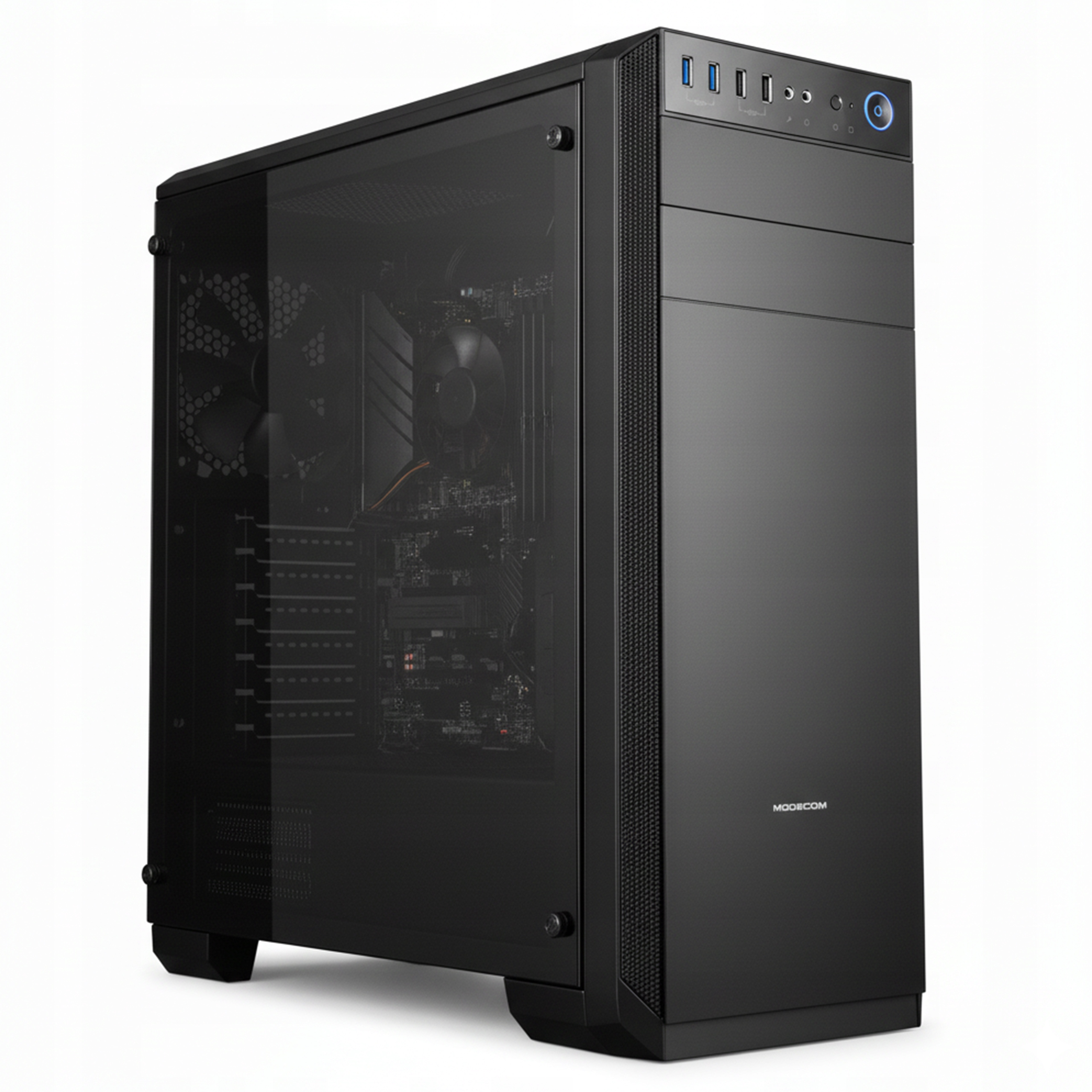 Obudowa komputerowa Modecom Oberon Pro Glass czarna Midi Tower bok szkło