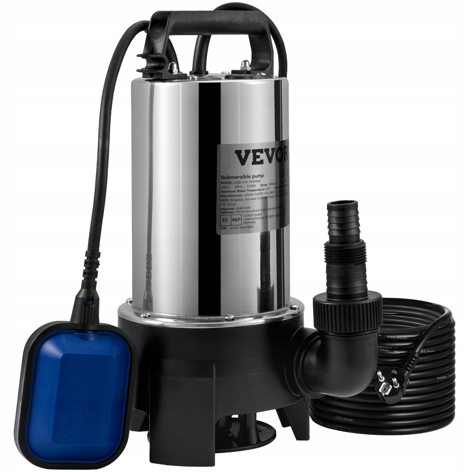 Ponorná vodná pumpa 20000 l/h 1100 W