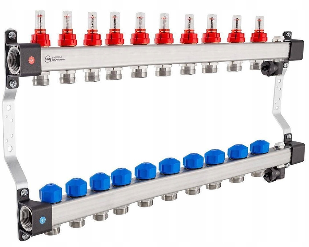 Rozdělovač Pro Podlahové Topení Nerezový 10 Okruhů Ufst Kan-therm