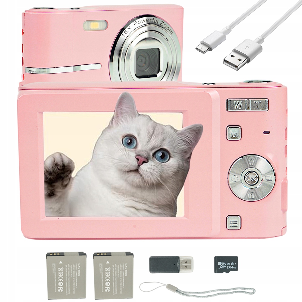 Dětský fotoaparát 50MP 2.4 palců s bleskem a funkcí úsměvu