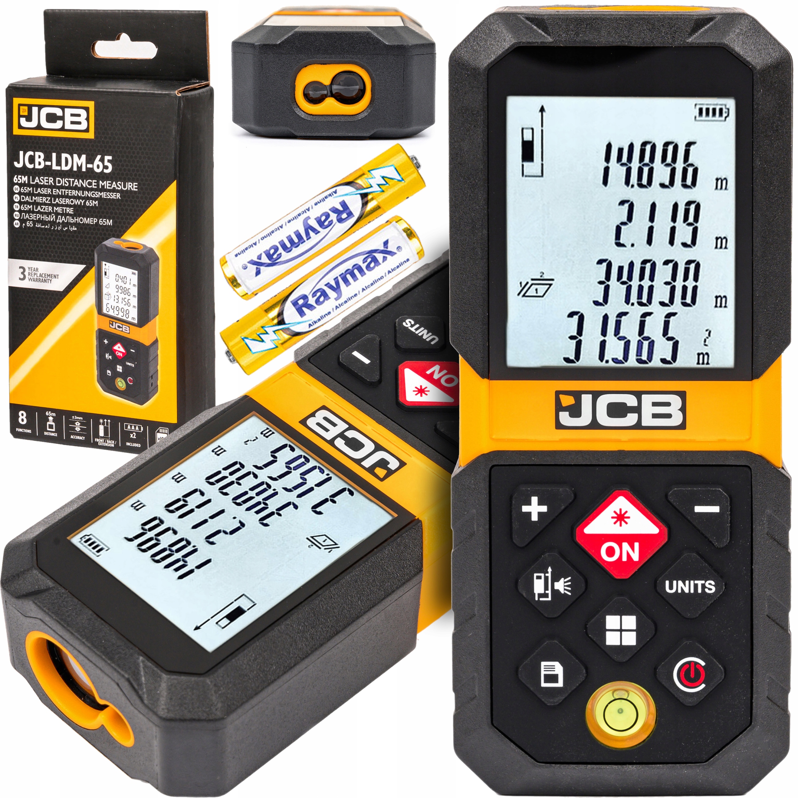 Dalmierz Laserowy Miernik Laserowy Obliczanie Powierzchni Objętości 65M Jcb