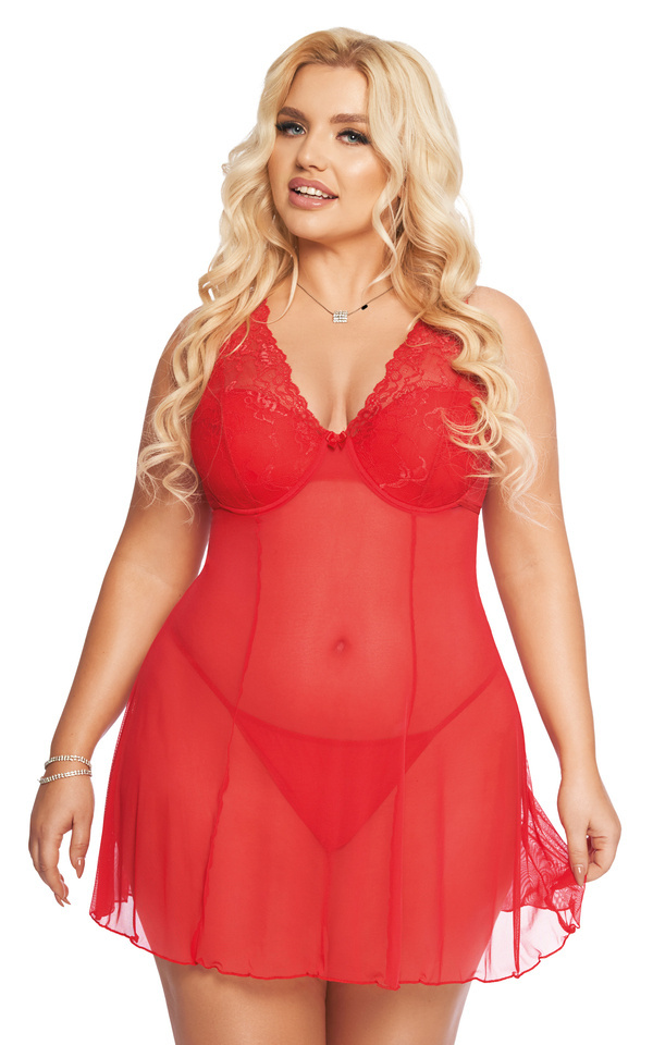 Červená Tričko a Tanga Berta Softline 1892 XXXL