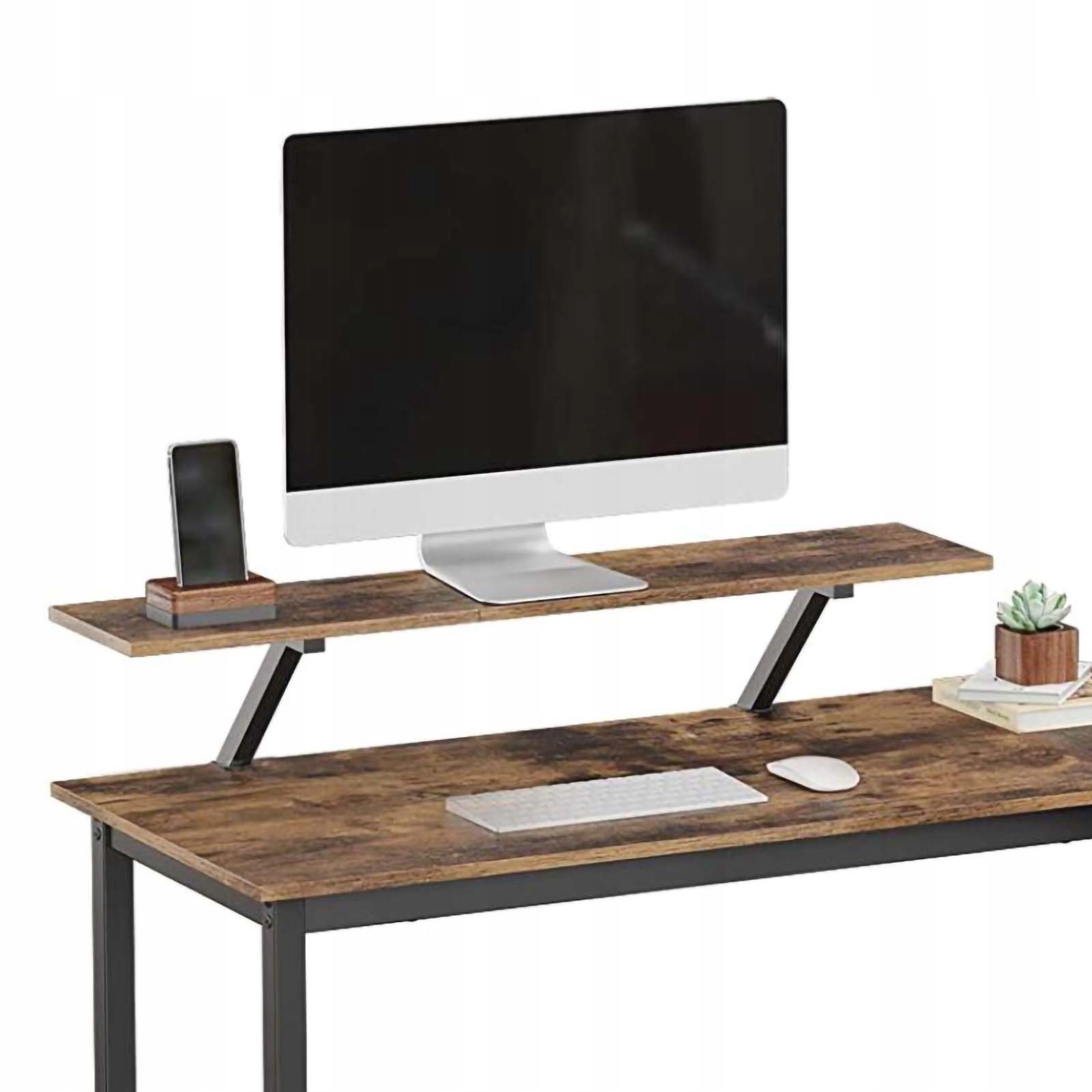 PÓŁKA BRĄZOWA POD MONITOR DOSTAWKA PODSTAWKA NA BIURKO PRAKTYCZNE Głębokość mebla 20 cm