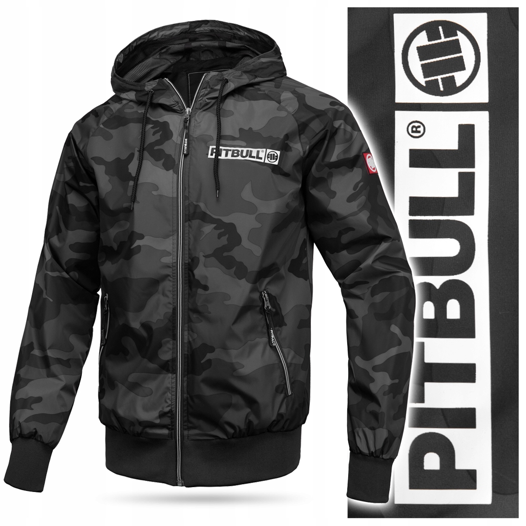 Větrovková bunda Pitbull West Coast „Athletic Logo“ all black camo vel. M