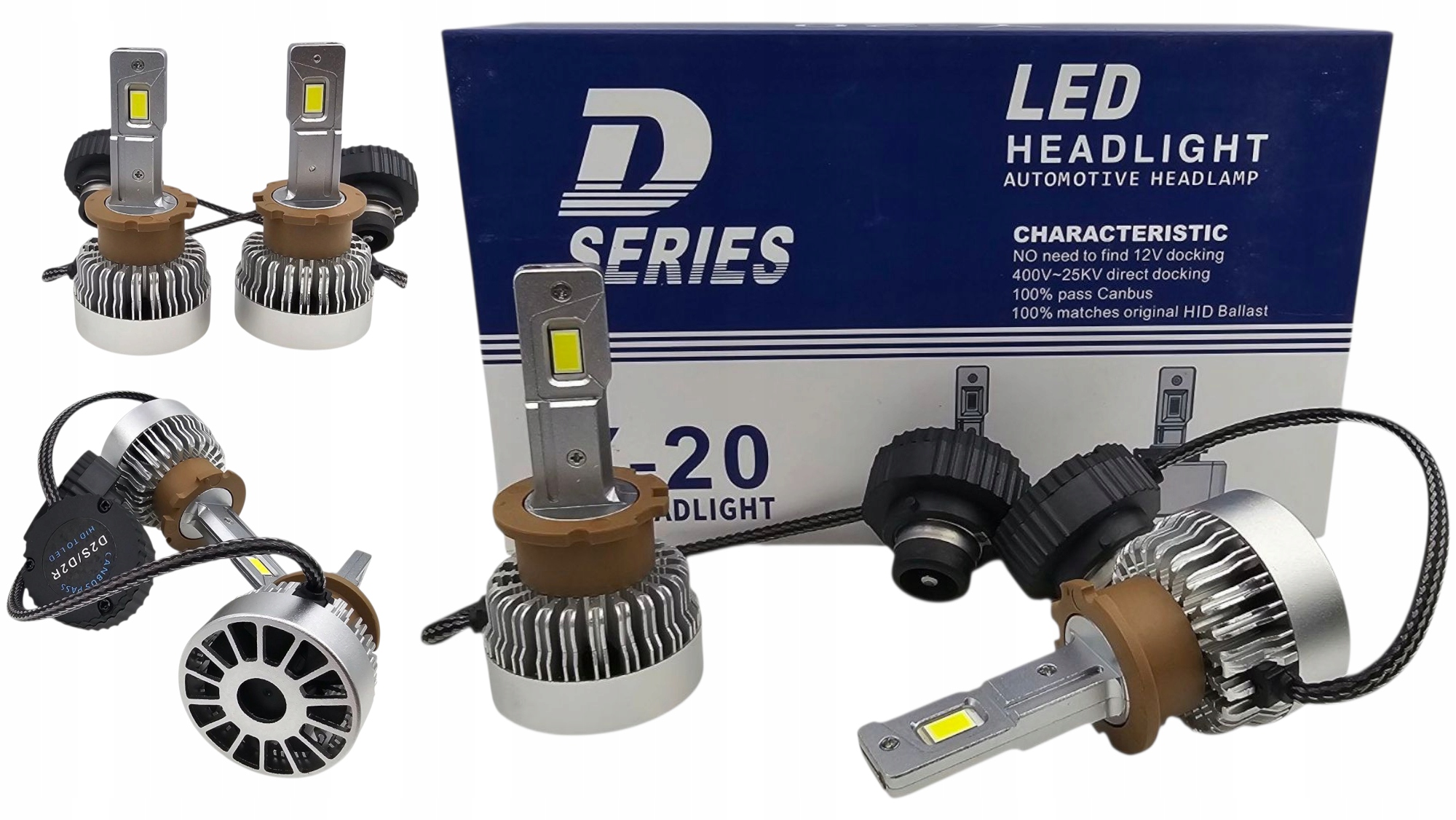 Led Žárovky D2S D Series Y-20 Canbus 9000LM 70W Bi Xenon Silné Studená Bílá