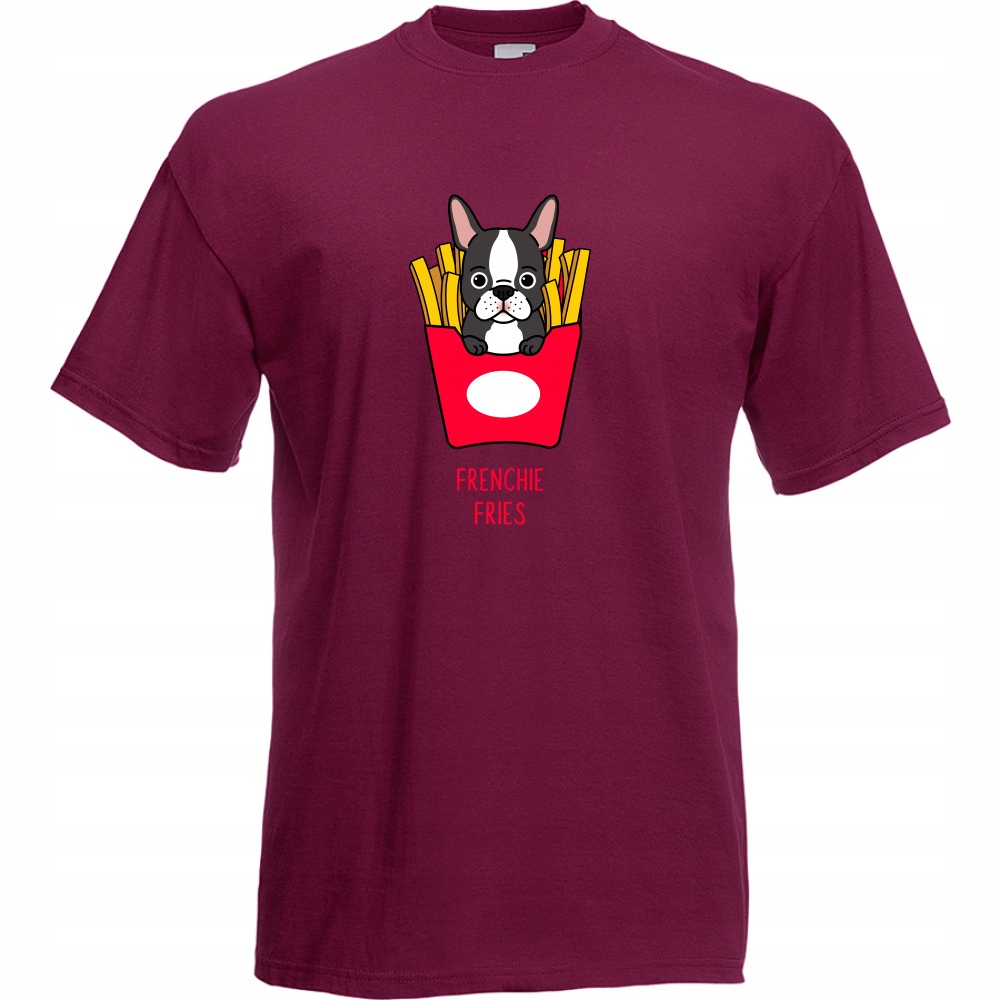 

Koszulka frenchie fries buldog XL burgund