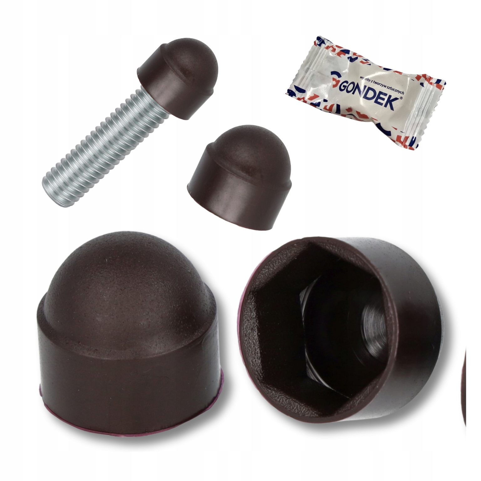 Záslepka šroubu M20/30 kryt Bronz Czek RAL8017 poklice nástavec 100 Ks