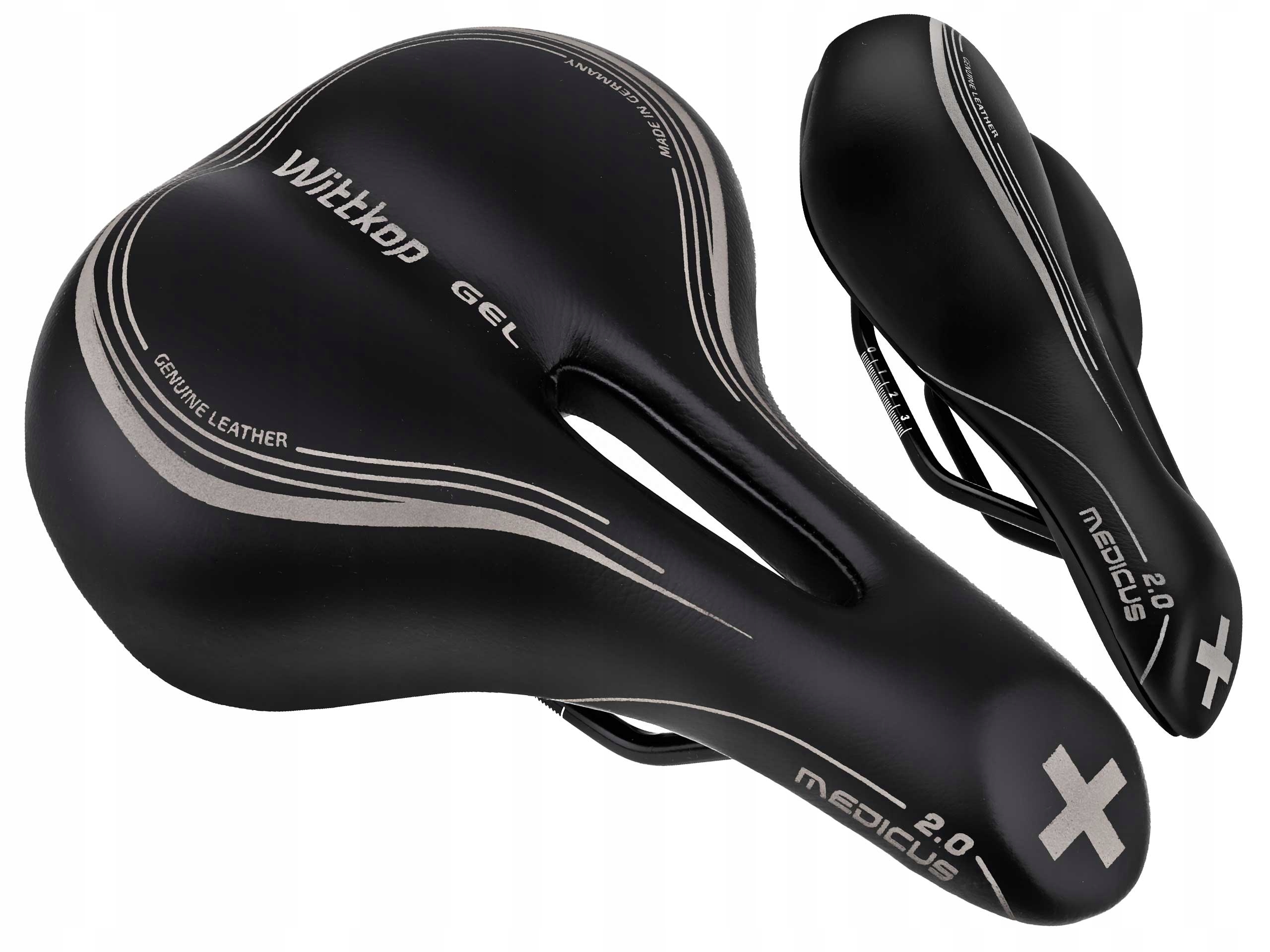 ŻELOWE SIODEŁKO WITTKOP MEDICUS 2.0 SKÓRZANE BLACK