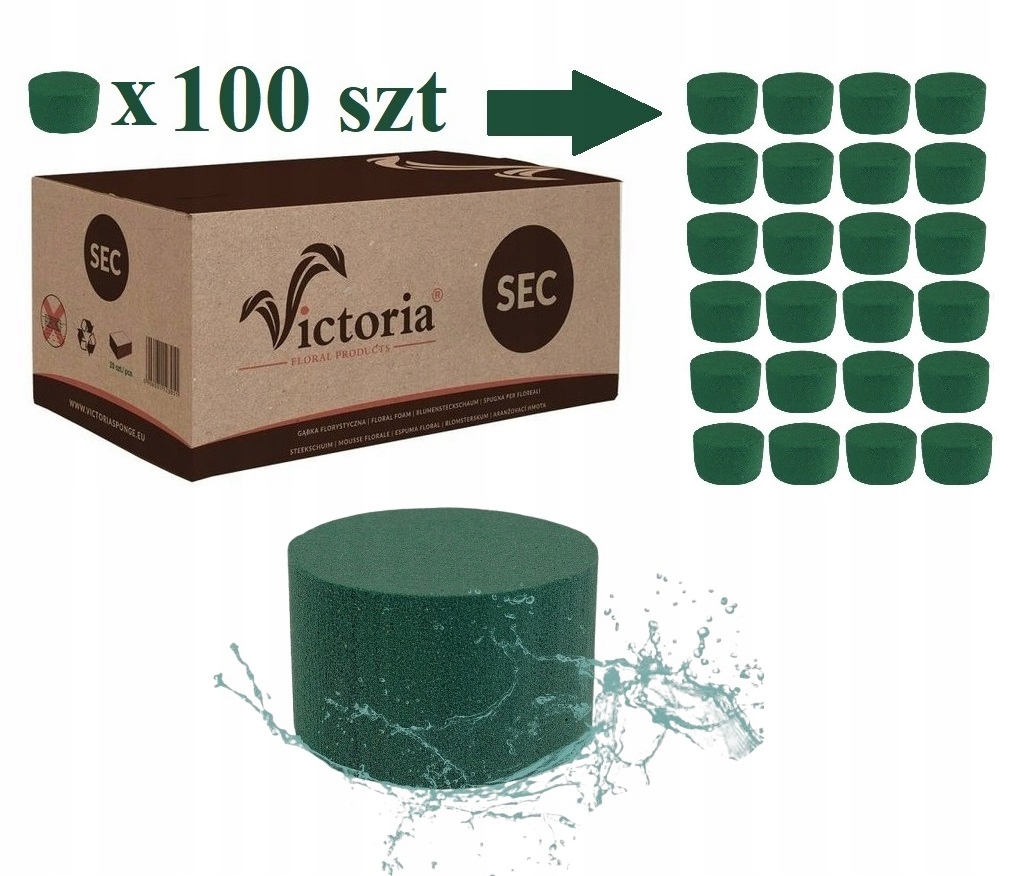 100 x Houbička Cylinder pro živé květiny svaté přijímání svatba svatební hostina Pěna Vict