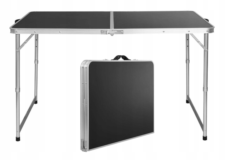 Stól Turystyczny Kempingowy Składany Aluminiowy 120x60x71 Stolik Przenośny