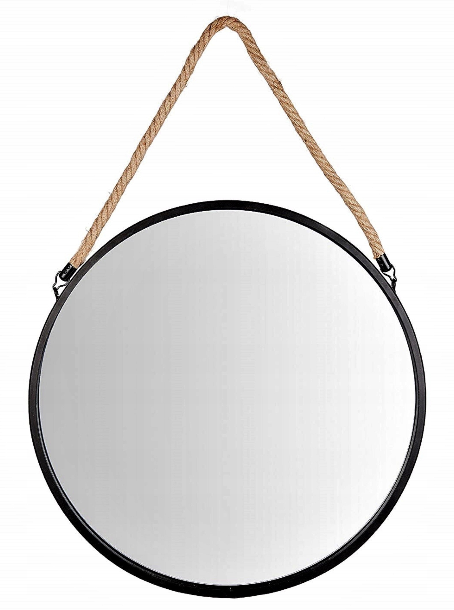 Zrcadlo 55 cm Kulaté Na Provázku Černé S Páskem md50/60