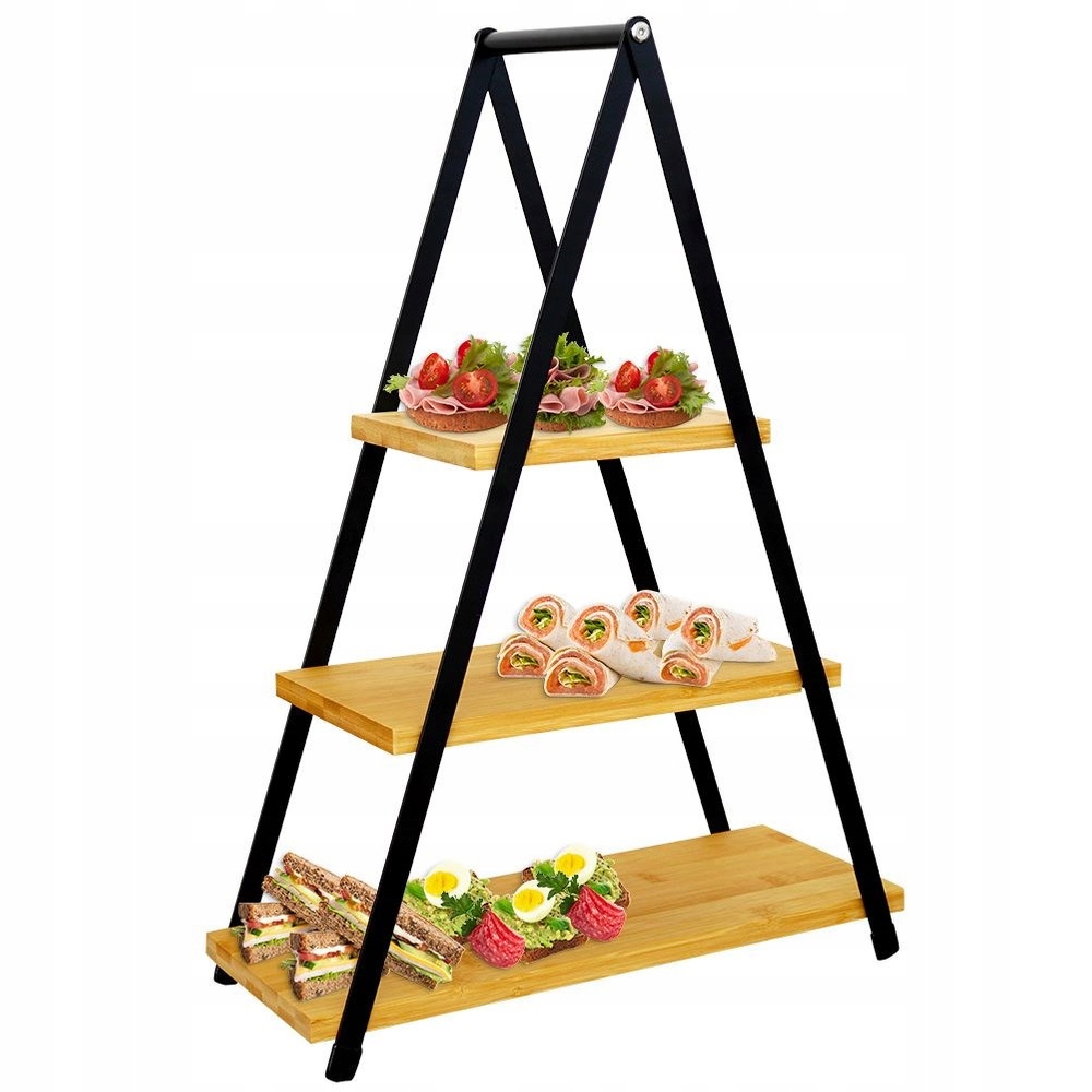 Podnos Bambusová 3-patrová, na dort, sušenky, ovoce, občerstvení