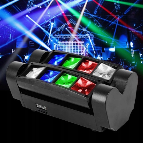 MULTIEFEKT ŚWIETLNY LED RUCHOMA GŁOWA RGBW SPIDER STROBO LASER EAN (GTIN) 5908249805675
