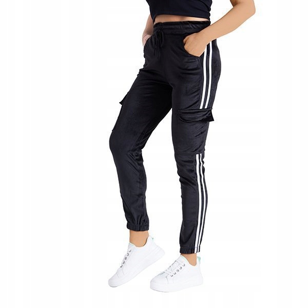 

18243 Black Czarne Spodnie Dresowe S/m 37