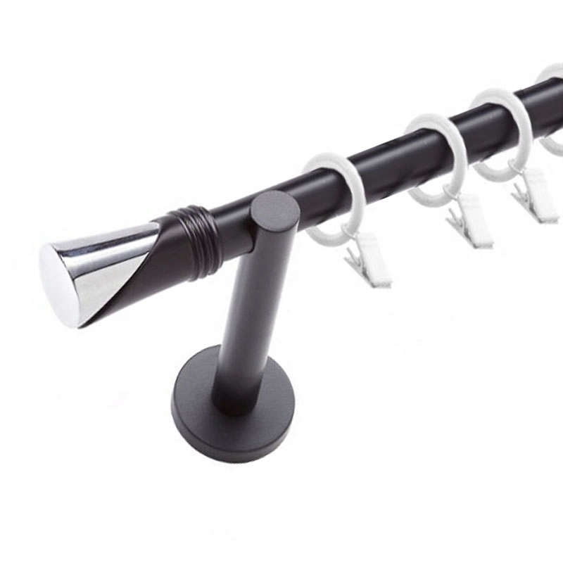 

Karnisz nowoczesny Czarny 19 mm do salonu 340 mm