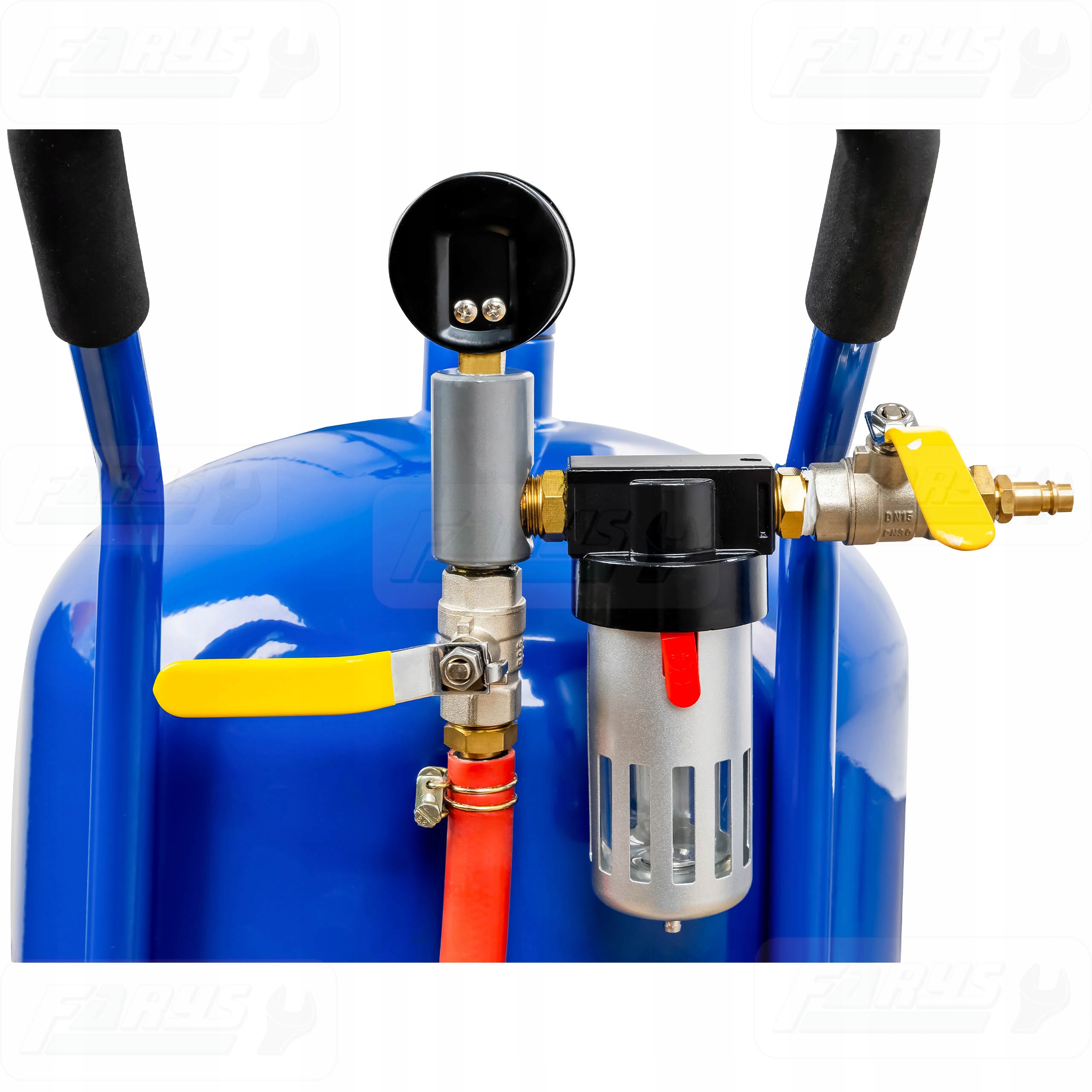 Zestaw do piaskowania: piaskarka 76l + ścierniwo piasek 250kg+ maska Pojemność 76 l