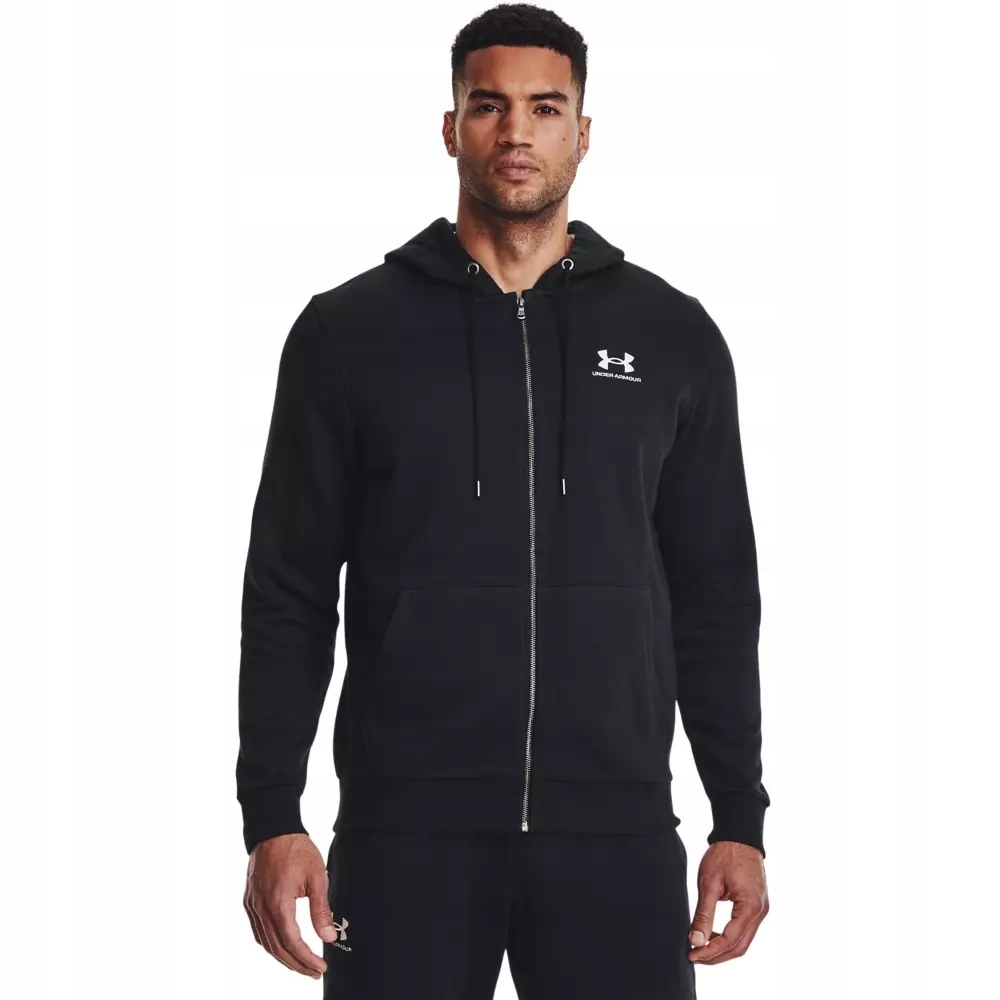 Bluza męska Under Armour rozpinana z kapturem czarna bawełniana