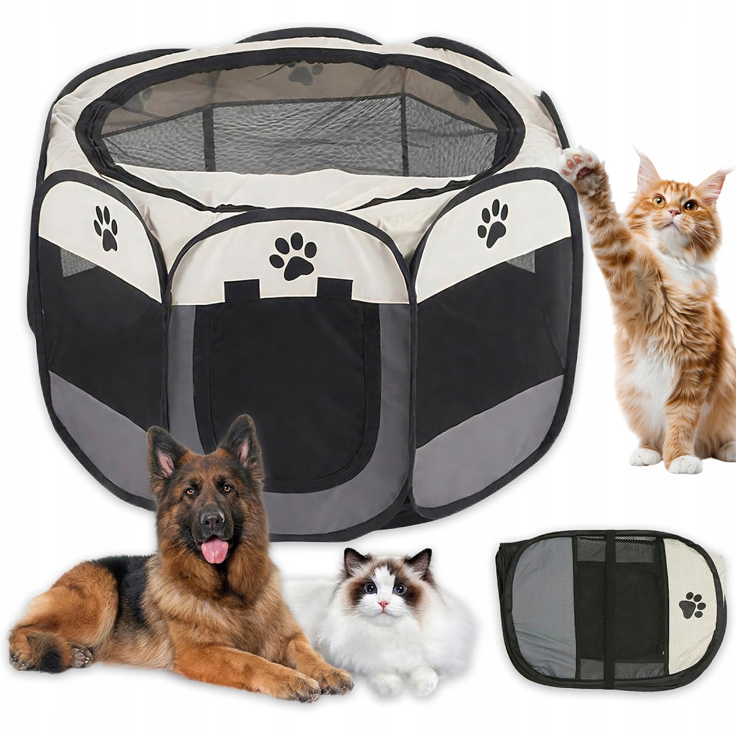 Levně Kotec Velká Přenosná Skládací Pro Psa Kočku Zvířat Pelíšek 74*74*43 CM