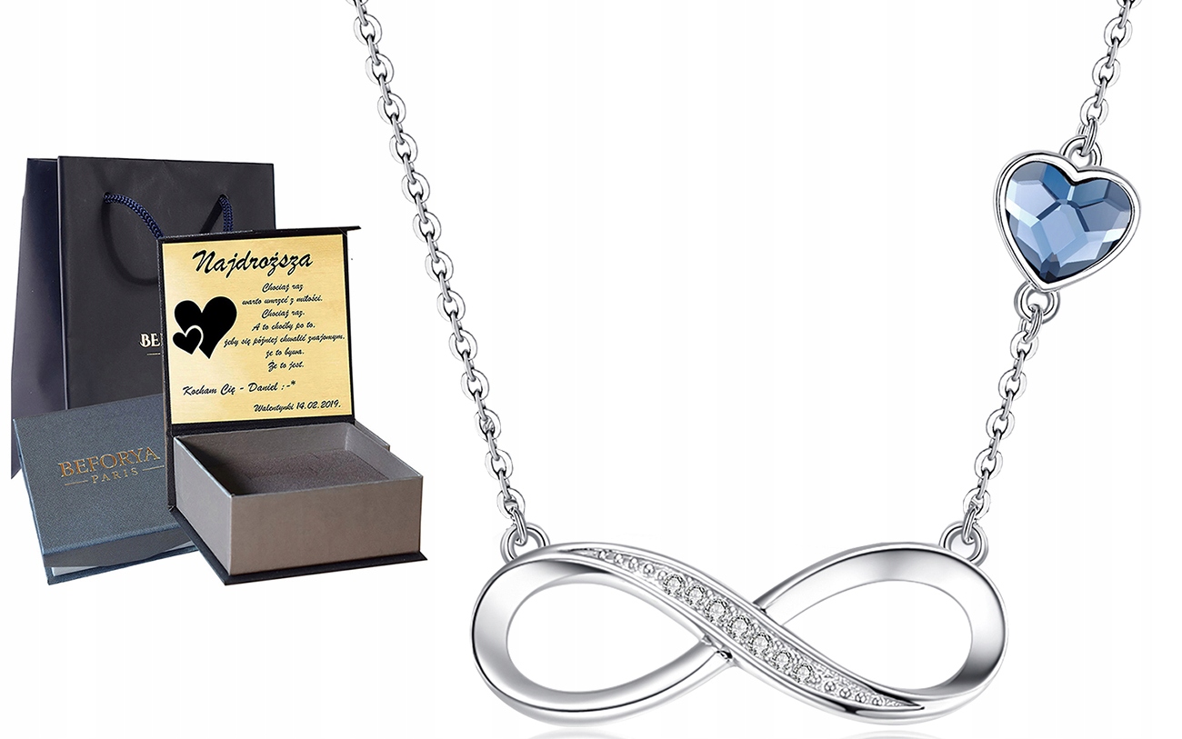 

Naszyjnik Infinity Serce Srebro 925 Swarovski