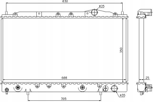 CHŁODNICA WODY MITSUBISHI ECLIPSE 1.8 / 2.0 BENZYNA