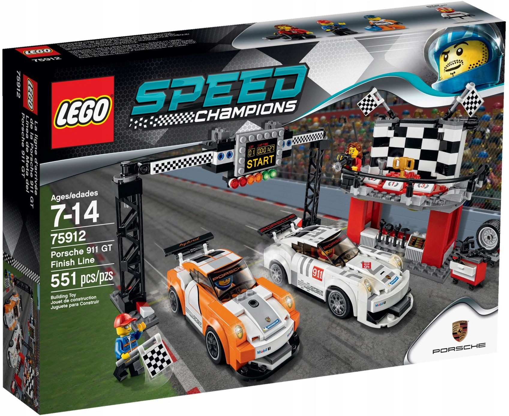 Klocki Lego Speed Champions Zestaw Porsche 911 Gt Finish Line 75912