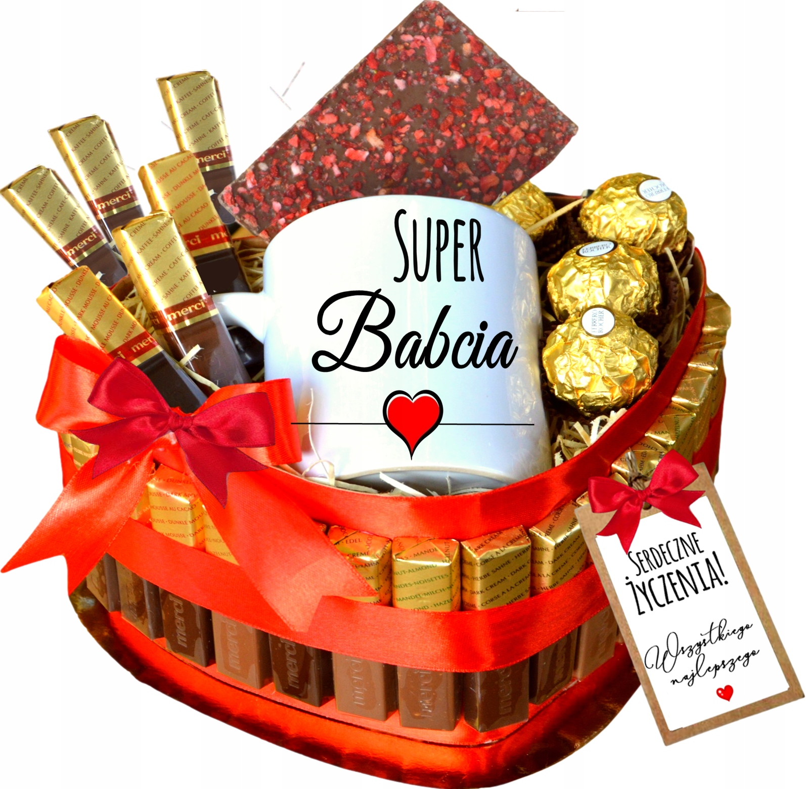 Levně Dort Merci Dárkový koš Sada sladkostí pro Babičku Dědečka narozeniny jmenin