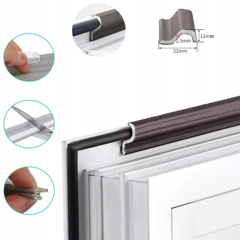 USZCZELKA OKIENNA PRZECIWPRZECIĄGOWA ANTYWIATROWA SAMOPRZYLEPNA DŁUGA XXL Waga produktu z opakowaniem jednostkowym 0.4 kg