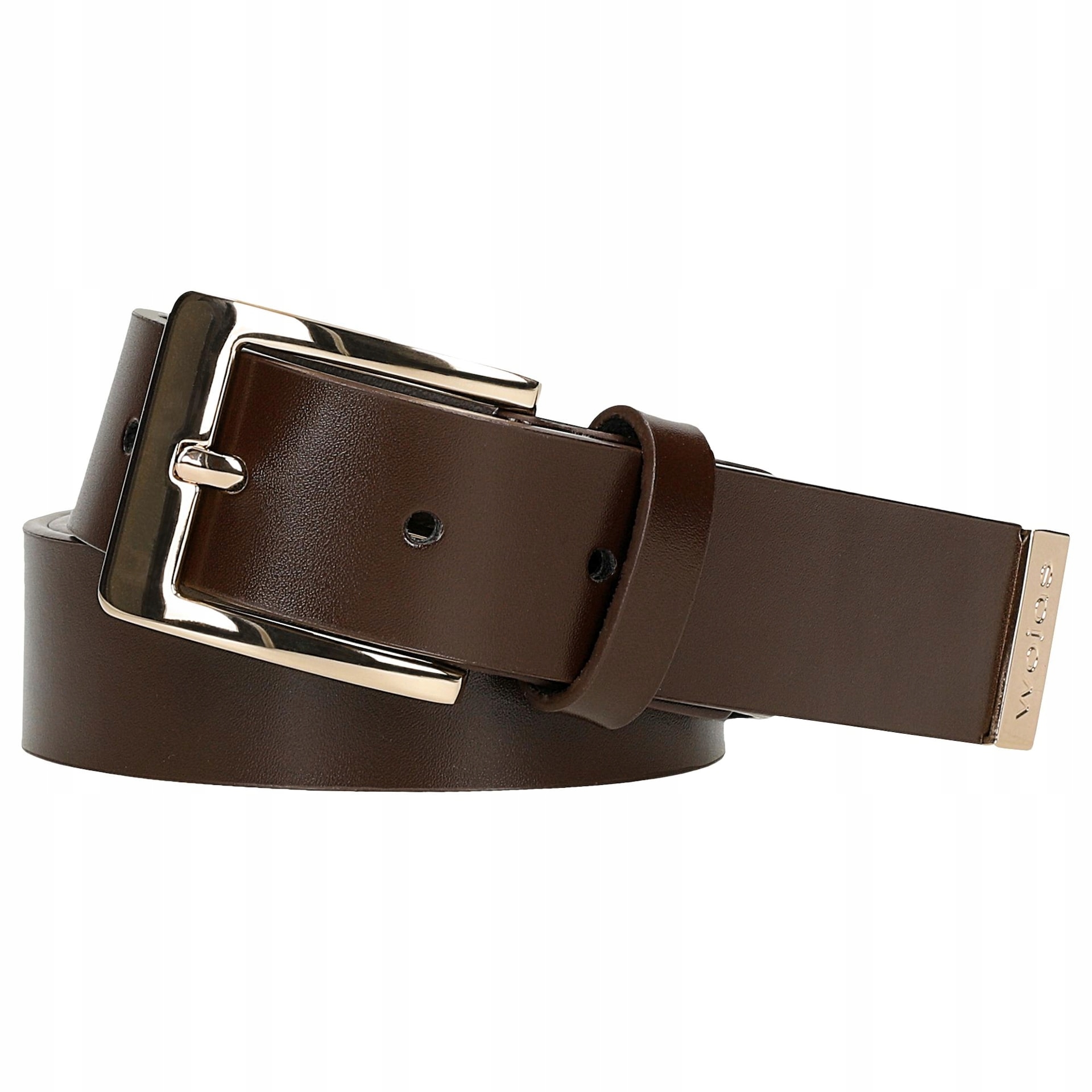 Pasek Skórzany Damski klasyczny Skóra Naturalna Wojas Brązowy r. 85