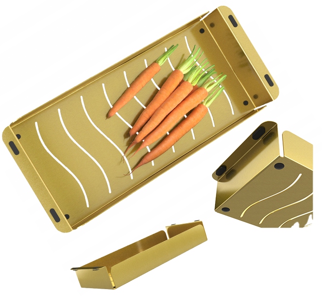 Košík Vložka Do Dřezu Ocelová Zlatá Univerzální Odkapávačka 42x18 cm