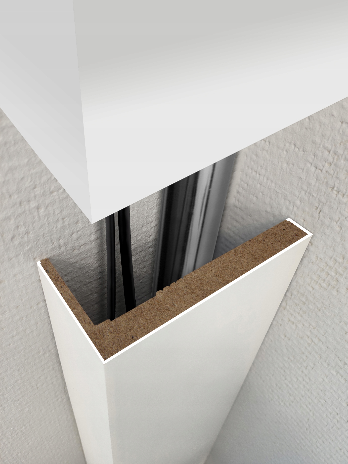 MASKOWNICA OSŁONA OBUDOWA DO RUR KABLI BIAŁA MDF 240 CM Marka Golddoor