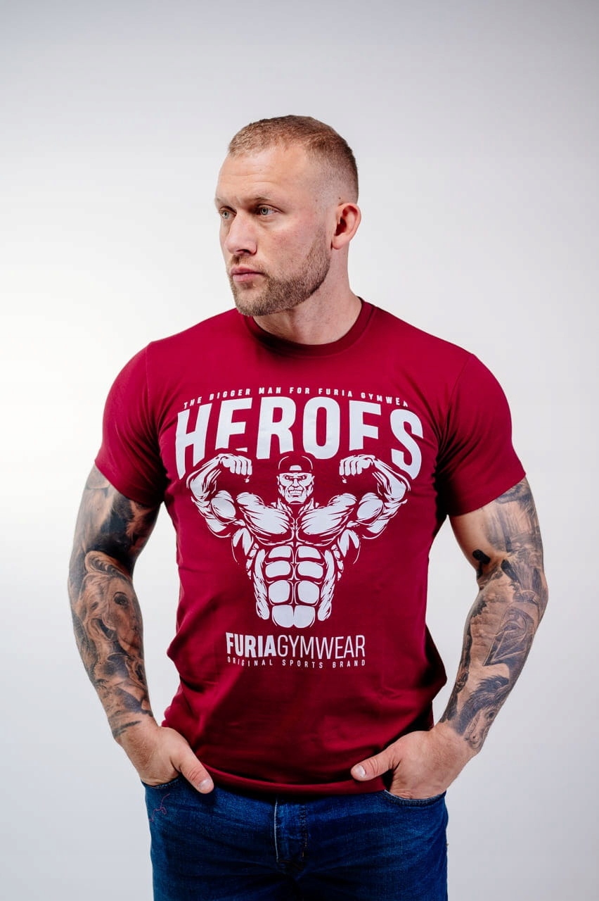 Koszulka męska Heroes bordowa Furia (Rozmiar: XXL)