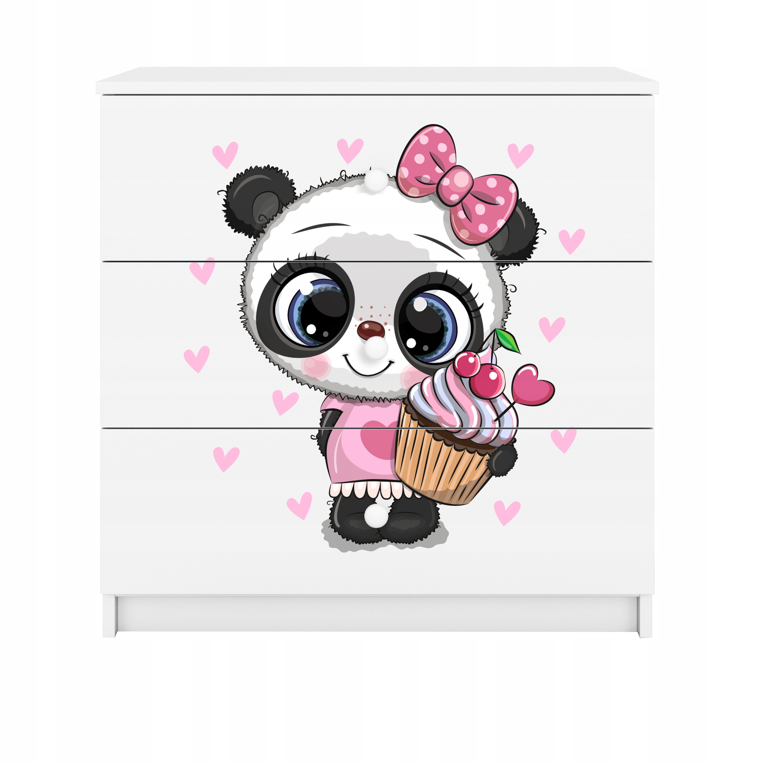 Komoda Babydreams bílá grafika panda 80 cm