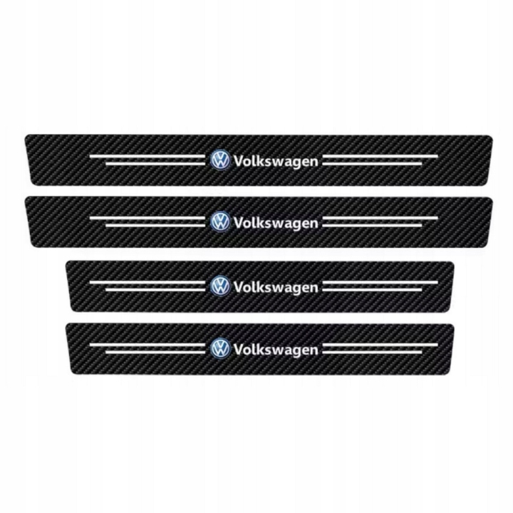 Naklejki folia Na Progi Do Volkswagen carbon 4 szt. Ochronne
