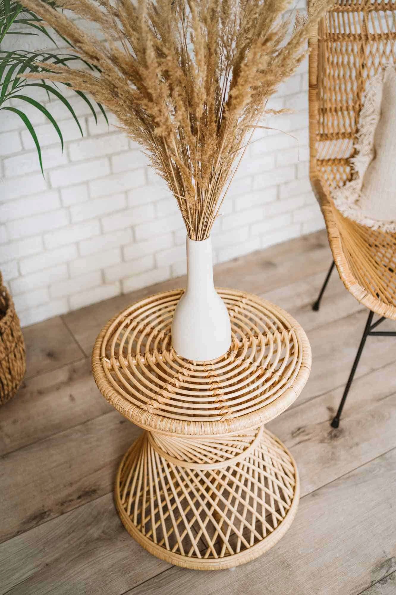 Ratanový konferenční stolek Kulatý Ručně pletený na Bali Kubu