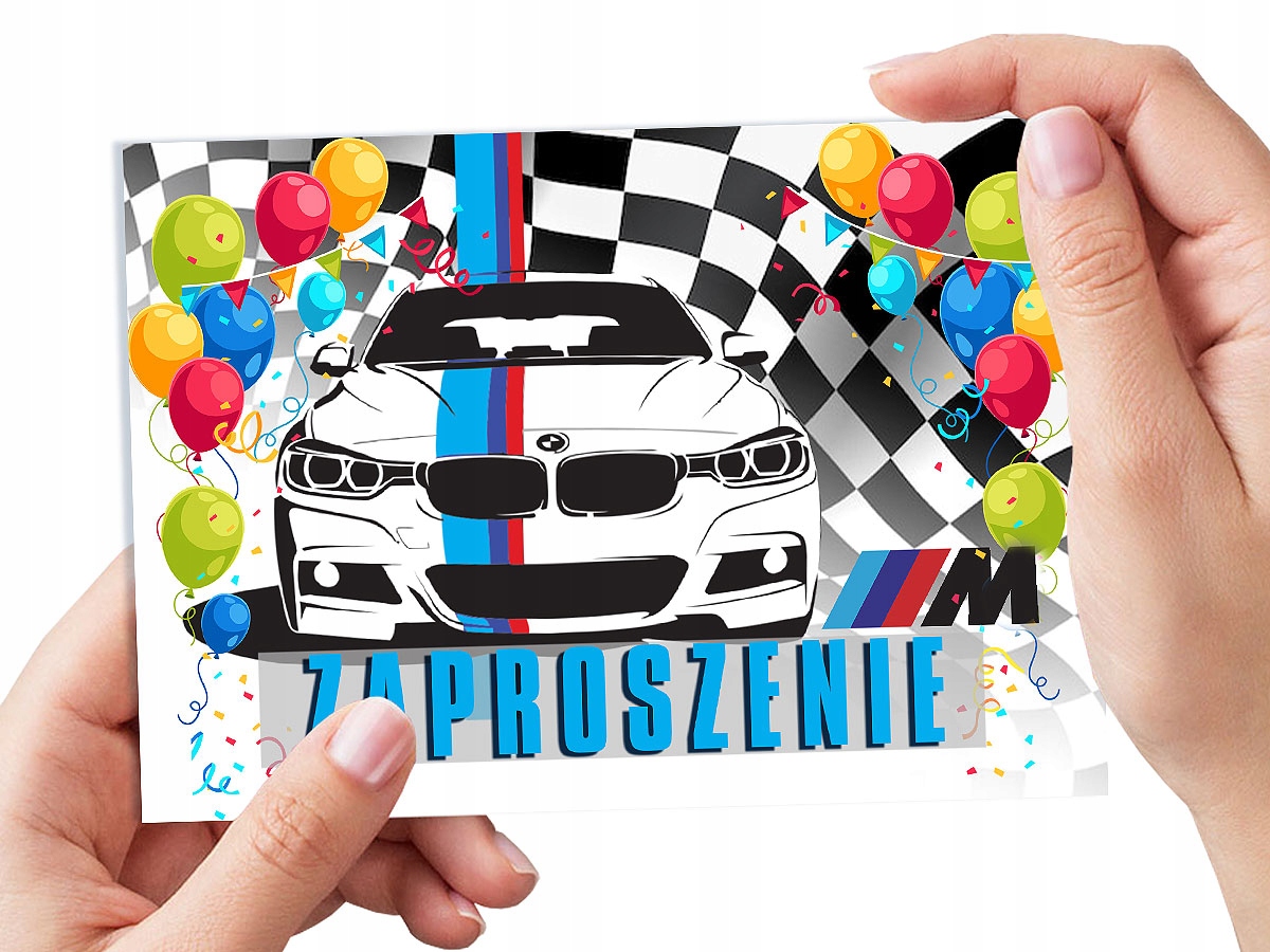ZAPROSZENIE BMW M3 ALPINA NA URODZINY DZIECKA + KOPERTA GRATIS