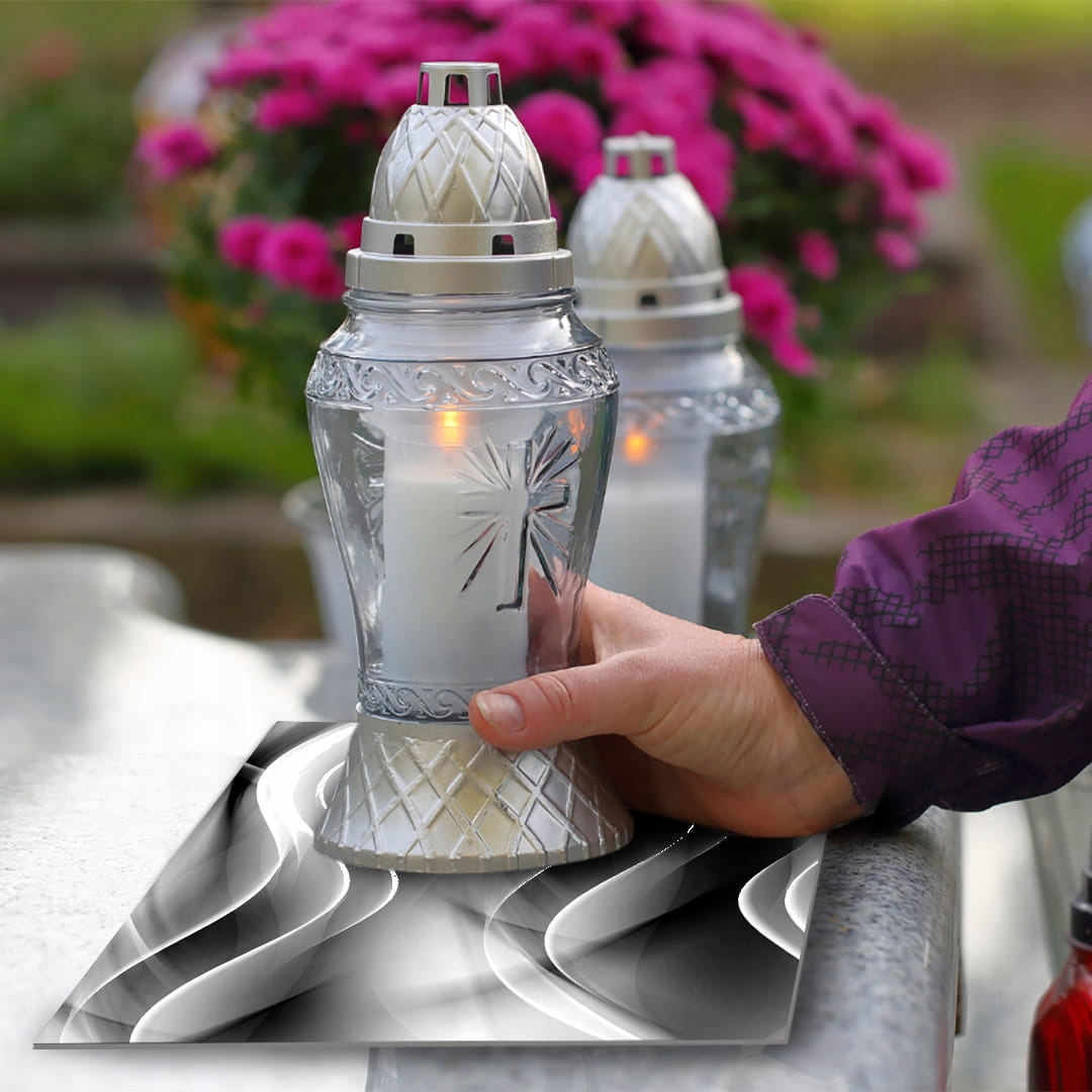 SZKLANA PODSTAWKA POD ZNICZE 60x30cm Jedwab 242d Szerokość produktu 30 cm