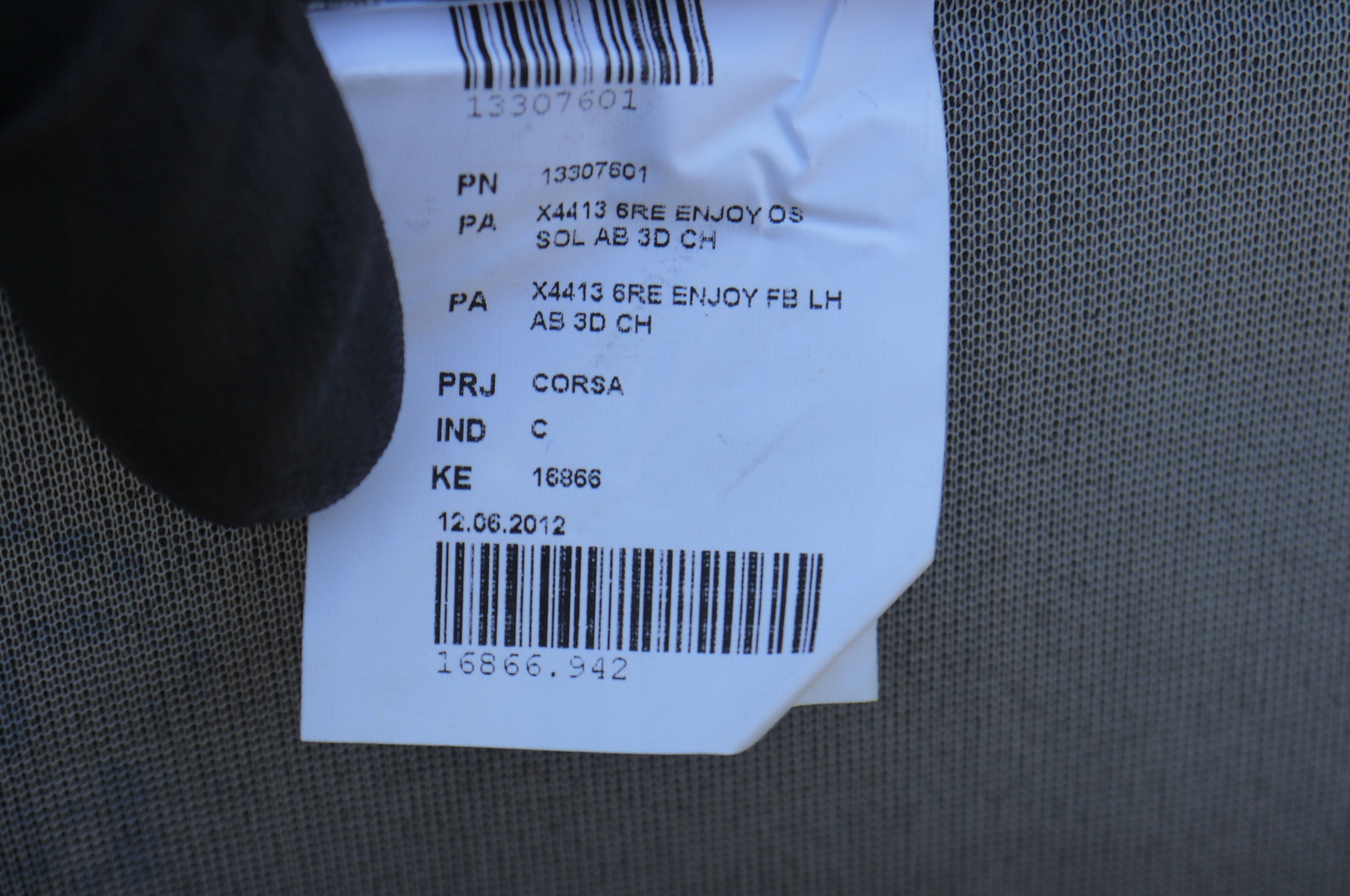 opel CORSA d 3D обивка кресло левый