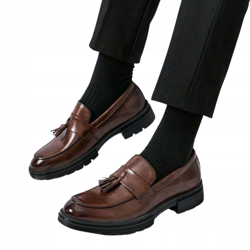 Shein Hnědé Pánské Mokasíny S Třásněmi Elegantní 43 1KD